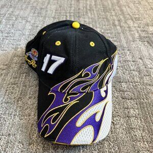 NASCAR Matt Kenseth 17 Crown Royal Purple Flames Hat Strap Back Black Purple Cap